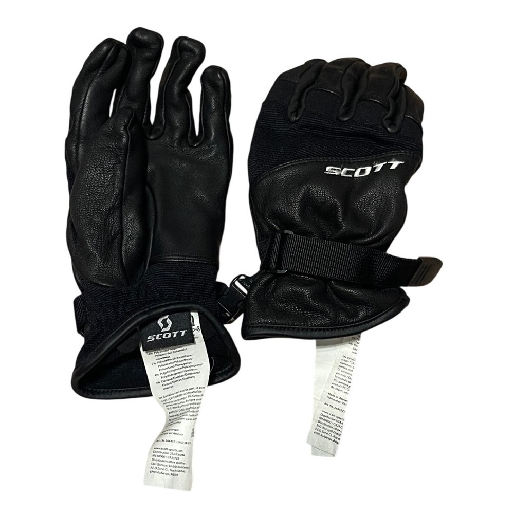 Scott Goat Leather Performance Gloves Black Size M 8.5 Art 244457 Adjustable